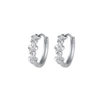 Cubic Zirconia Micro Pave Sterling Silver Earring 925 Sterling Silver plated micro pave cubic zirconia & for woman Sold By Pair