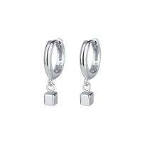 Huggie Hoop Drop Earring, 925 Sterling Silver, plated, for woman, more colors for choice, 8x18mm, Sold By Pair