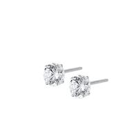Cubic Zircon (CZ) Stud Earring 925 Sterling Silver platinum color plated polished & micro pave cubic zirconia & for woman Sold By Pair