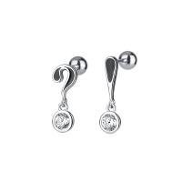 Asymmetric Earrings, 925 Sterling Silver, plated, polished & for woman, more colors for choice, 14mm,16mm, Sold By Pair