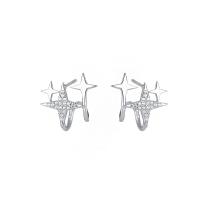 Cubic Zirconia Micro Pave Sterling Silver Earring 925 Sterling Silver plated polished & micro pave cubic zirconia & for woman Sold By Pair
