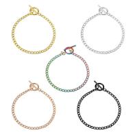 Stainless Steel Jewelry Bracelet, 304 Stainless Steel, Vacuum Ion Plating, fashion jewelry & curb chain & for woman, more colors for choice, 4mm, Length:Approx 8 Inch, Sold By PC