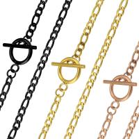 Stainless Steel Chain Necklace, 304 Stainless Steel, Vacuum Ion Plating, fashion jewelry & figaro chain & for woman, more colors for choice, 4mm, Length:Approx 20 Inch, Sold By PC