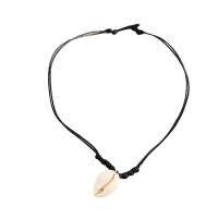 Shell Necklaces Linen with Shell & Plastic Pearl fashion jewelry & Unisex 23mm Length Approx 14.65 Inch Sold By PC