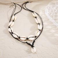 Shell Necklaces, Linen, with Shell, with 1.97inch extender chain, fashion jewelry & Unisex, Length:Approx 17.72 Inch, Sold By PC