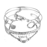 liga de zinco Conjunto de pulseira, 4 peças & joias de moda & para mulher & com strass, níquel, chumbo e cádmio livre, vendido por Defina