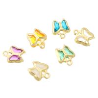 Cubic Zirconia Brass Pendants Butterfly gold color plated fashion jewelry & DIY & micro pave cubic zirconia Sold By Lot
