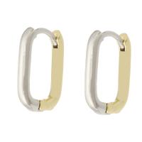 Brass Hoop Earring gold color plated fashion jewelry & for woman two different colored Sold By Lot