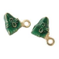 Tibetan Style Enamel Pendants, Rice Dumpling, gold color plated, Unisex, green, nickel, lead & cadmium free, 14x12x9mm, Hole:Approx 2mm, Approx 500PCs/Bag, Sold By Bag