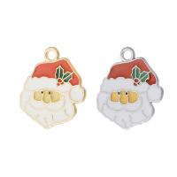 Tibetan Style Christmas Pendants, Santa Claus, plated, Unisex & enamel, more colors for choice, nickel, lead & cadmium free, 21x24x1mm, Hole:Approx 2mm, Approx 500PCs/Bag, Sold By Bag