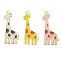 Zinc Alloy Enamel Pendants Giraffe gold color plated Unisex nickel lead & cadmium free Approx 1mm Approx Sold By Bag