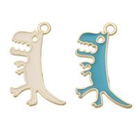 Tibetan Style Enamel Pendants, Dinosaur, gold color plated, Unisex, more colors for choice, nickel, lead & cadmium free, 17x30x1.50mm, Hole:Approx 2mm, Approx 500PCs/Bag, Sold By Bag