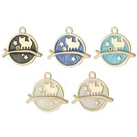 Zinc Alloy Enamel Pendants gold color plated Unisex & with rhinestone nickel lead & cadmium free Approx 2mm Approx Sold By Bag