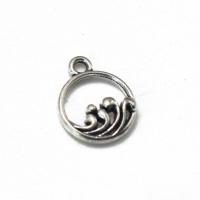 Zinc Alloy Pendants Round antique silver color plated DIY nickel lead & cadmium free Sold By PC