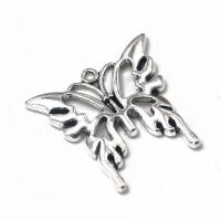 Tibetan Style Animal Pendants, Butterfly, antique silver color plated, DIY, nickel, lead & cadmium free, 25x25x2.50mm, Sold By PC