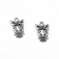 Tibetan Style Animal Pendants, Owl, antique silver color plated, DIY, nickel, lead & cadmium free, 17x11mm, Sold By PC
