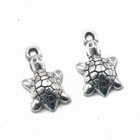Tibetan Style Animal Pendants, Turtle, antique silver color plated, DIY, nickel, lead & cadmium free, 19x10x3.80mm, Sold By PC