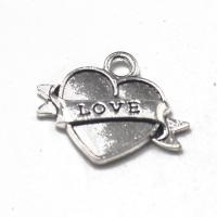 Zinc Alloy Heart Pendants antique silver color plated DIY nickel lead & cadmium free Sold By PC