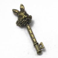 Zinklegierung Schlüssel Anhänger, antike Bronzefarbe plattiert, DIY, frei von Nickel, Blei & Kadmium, 50x15x4.80mm, verkauft von PC