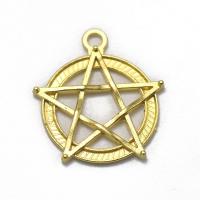 Zinc Alloy Pendants pentagram gold color plated DIY golden nickel lead & cadmium free Sold By PC