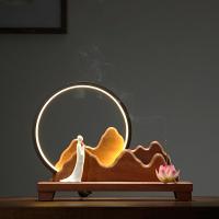 Porcelain Incense Seat, with Wood, handmade, for home and office & durable & with LED light, 400x125x295mm, Sold By PC