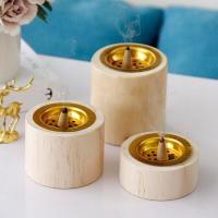 Wood Incense Burner, with Aluminum Alloy, half handmade, for home and office & durable & three pieces, Sold By Set