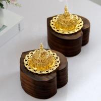 Wood Incense Burner, with Aluminum Alloy, half handmade, for home and office & durable, 90x87x95mm, Sold By PC