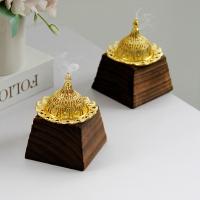 Traditional Ceramic Inserted Burner Incense Seat, Wood, half handmade, for home and office & durable, 70x70x95mm, Sold By PC