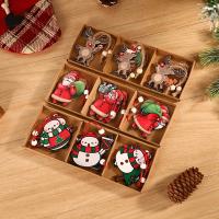 Wood Christmas Tree Decoration handmade 6 pieces & cute Sold By Set