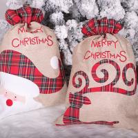 Christmas Gift Bag, Linen, handmade, cute & different designs for choice, 400x560mm, Sold By Set