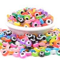 Resin Evil Eye Beads, Flat Round, DIY & different size for choice & enamel, more colors for choice, Sold By Bag