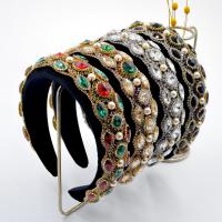 Hair Bands, Pleuche, with Glass Rhinestone & Sponge, fashion jewelry & for woman & with rhinestone, more colors for choice, 150x40x165mm, Sold By PC