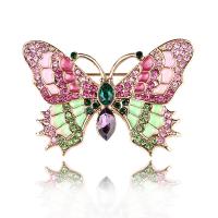 Rhinestone Brooch Zinc Alloy Butterfly fashion jewelry & for woman & with rhinestone nickel lead & cadmium free Sold By PC