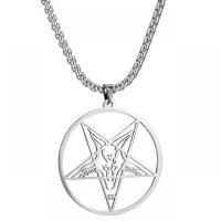 Stainless Steel Jewelry Necklace, 304 Stainless Steel, pentagram, fashion jewelry & for woman, original color, 35x38mm, Sold Per Approx 23.62 Inch Strand