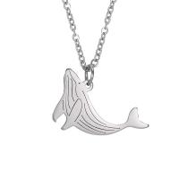 Stainless Steel Jewelry Necklace, 304 Stainless Steel, with 1.97inch extender chain, Dolphin, fashion jewelry & for woman, original color, 20.70x15.60mm, Sold Per Approx 17.72 Inch Strand