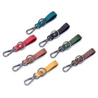 Leather Key Clasp, with Iron, Unisex, more colors for choice, 110x15x5mm, Sold By PC