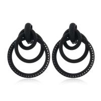 Iron Earring Donut stoving varnish fashion jewelry & multilayer & for woman nickel lead & cadmium free Sold By Pair