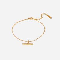 Acier titane bracelet de cheville, avec 6.5cm chaînes de rallonge, Réglable & bijoux de mode & pour femme, doré, 20mm, Longueur 19 cm, Vendu par PC