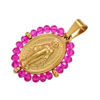 Brass Jewelry Pendants, with Crystal, plated, more colors for choice, 38x24mm, Sold By PC
