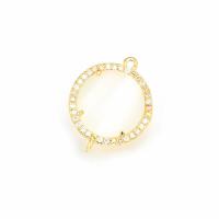 Cubic Zirconia Micro Pave Brass Connector with Crystal gold color plated micro pave cubic zirconia Sold By PC