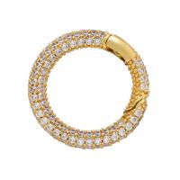 Brass Snap Clasp plated micro pave cubic zirconia 28.50mm Sold By PC