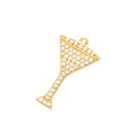 Cubic Zirconia Micro Pave Brass Pendant Cup plated with rhinestone Sold By PC
