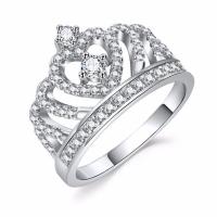 Kubisk Circonia Micro bane messing Ring, Crown, forgyldt, forskellig størrelse for valg & Micro Pave cubic zirconia & for kvinde & hule, flere farver til valg, nikkel, bly & cadmium fri, 13mm, Størrelse:5-10, Solgt af PC