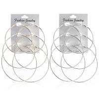 Zinc Alloy Hoop Earring Donut plated for woman & hollow 70mm 80mm 90mm Sold By Set