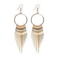 Fashion Fringe Earrings Zinc Alloy Tassel plated for woman & hollow Sold By Pair