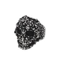 Stainless Steel Finger Ring 304 Stainless Steel Skull & for man & blacken original color US Ring Sold By PC