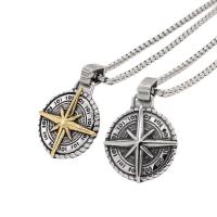 Stainless Steel Pendants 304 Stainless Steel Compass Vacuum Ion Plating DIY & blacken 27mm Sold By PC