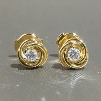Cubic Zirconia Micro Pave Brass Earring, gold color plated, micro pave cubic zirconia & for woman, 11.50x5mm, Sold By Pair