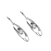 Brass Drop Earring, platinum color plated, for woman & with rhinestone, more colors for choice, 37.50mm, Sold By Pair