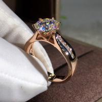 Cubic Zirconia Micro Pave Brass Ring rose gold color plated & micro pave cubic zirconia & for woman 8mm Sold By PC